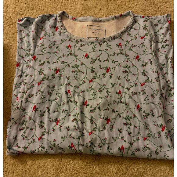 Charter Club Women's Soft Knit Printed Sleepshirt, - Cardinal Blu S - Picture 3 of 4